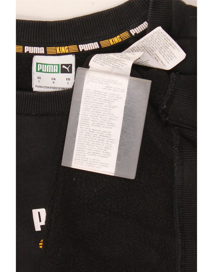 Puma Herren Grafik-Sweatshirt-Pullover, groß, schwarze Baumwolle