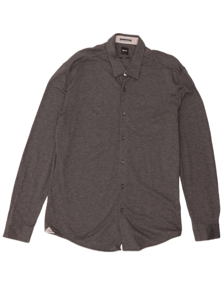 Hugo Boss Herren Slim Fit Hemd 2XL Schwarz Hahnentritt