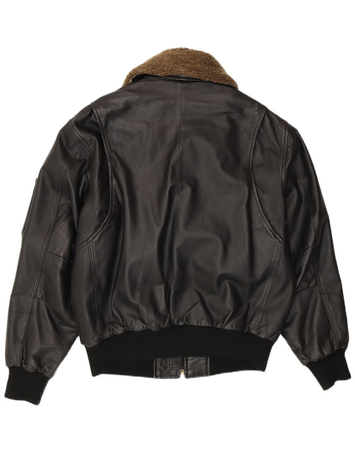 RINO & PELLE Herren Lederfliegerjacke IT 52 XL Schwarzes Leder