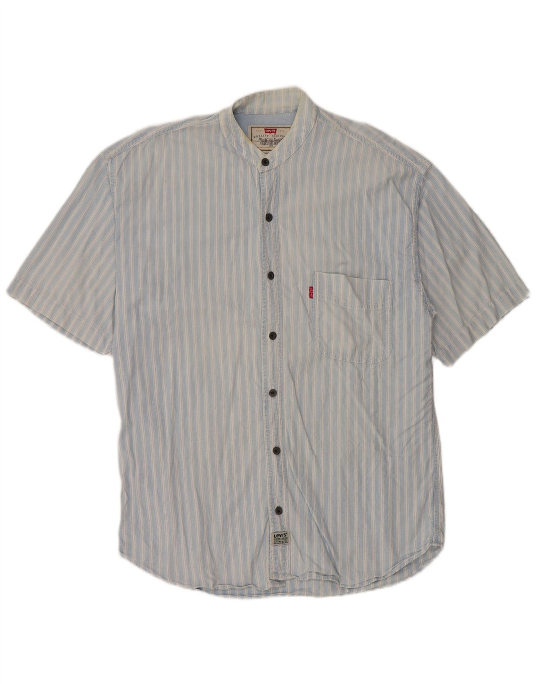 Levi's Herren-Kurzarmhemd, groß, blau gestreift, Baumwolle
