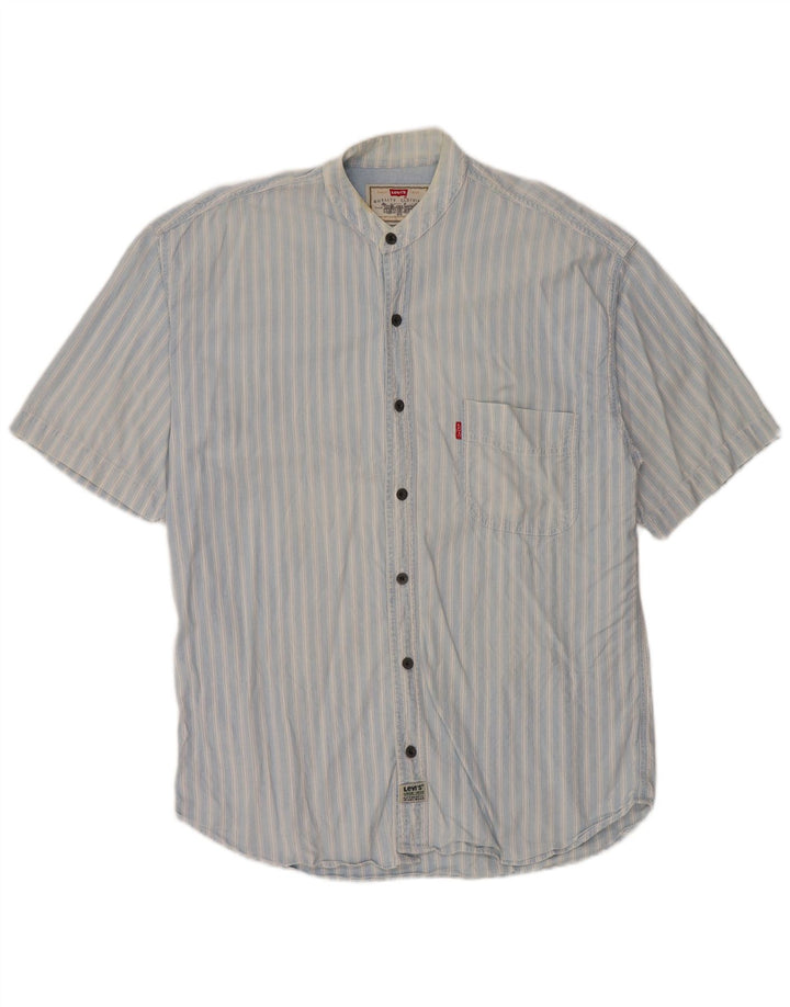 Levi's Herren-Kurzarmhemd, groß, blau gestreift, Baumwolle