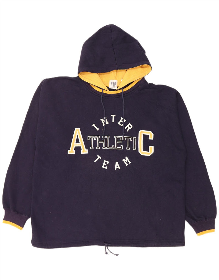 Gap Herren-Kapuzenpullover mit Grafik, groß, Marineblau, Polyester