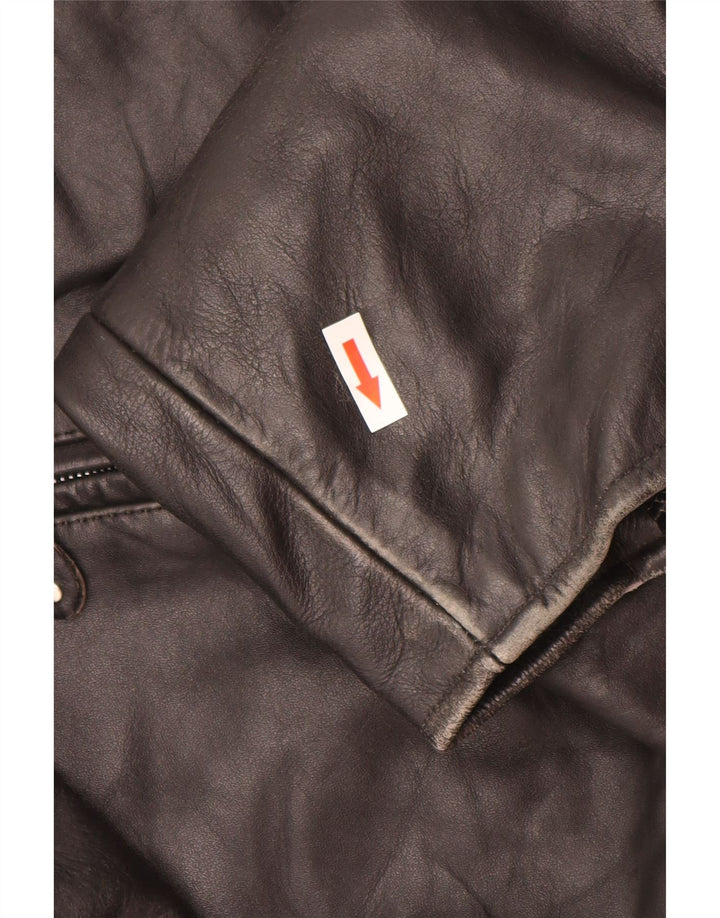 Vintage Herren Lederjacke UK 44 2XL Schwarzes Leder
