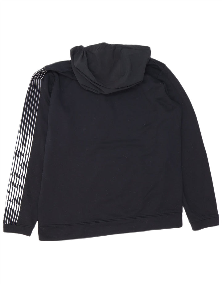Nike Herren-Kapuzenpullover mit grafischem Reißverschluss und Reißverschluss, mittleres Marineblau, Polyester