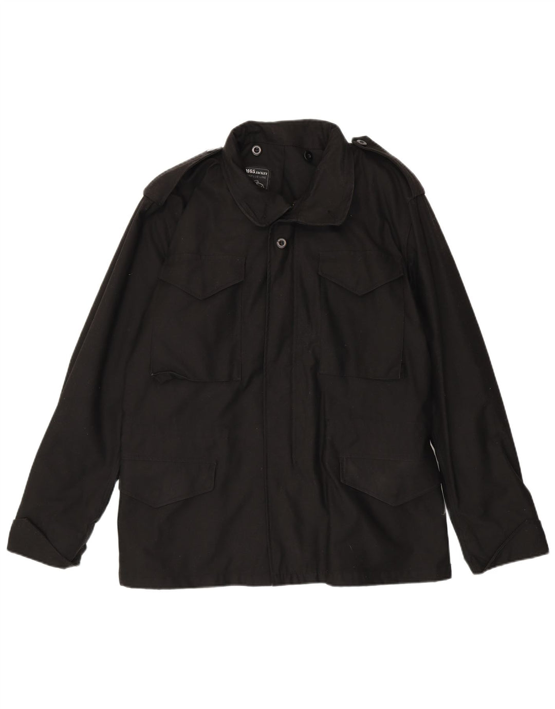 Vintage Herren-Militärjacke mit normaler Passform, UK 38, mittlere schwarze Baumwolle