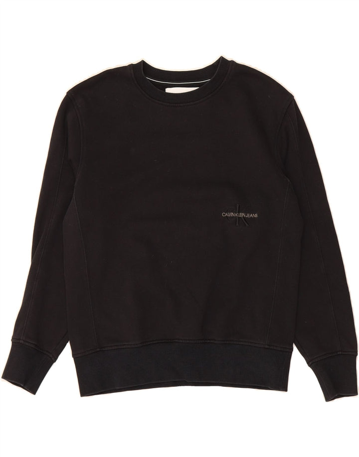 CALVIN KLEIN JEANS Mens Sweatshirt Jumper Medium Black Cotton Vintage Calvin Klein Jeans and Second-Hand Calvin Klein Jeans from Messina Hembry 