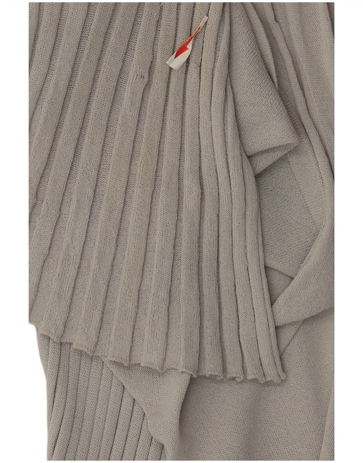 Zara Damen Longline Durchsichtiges Cardigan-Oberteil UK 12 Mittelgraue Viskose
