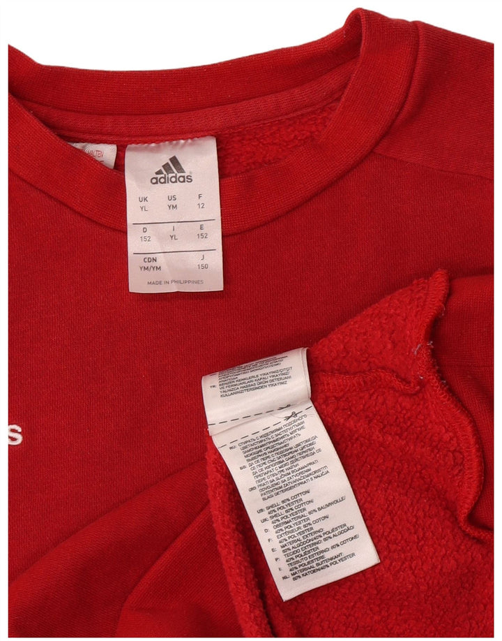 Adidas Jungen Sweatshirt Pullover 11–12 Jahre große rote Baumwolle