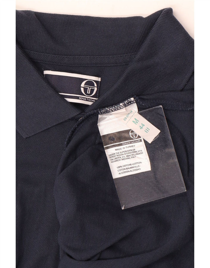 Sergio Tacchini Damen Poloshirt UK 12 Medium Marineblau Baumwolle