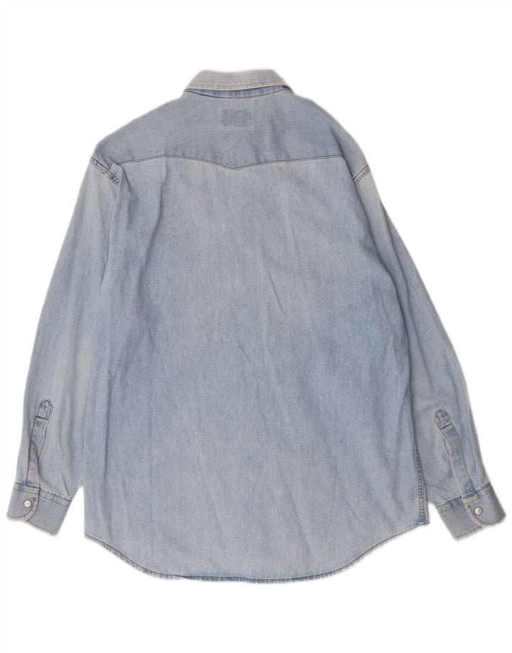 Carrera Herren-Jeanshemd, Größe 39/40, mittelblaue Baumwolle