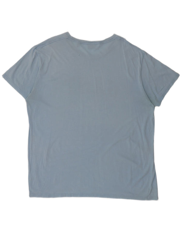 Gant Herren Grafik T-Shirt Top 3XL Blau Baumwolle