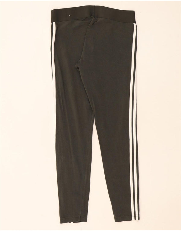 Adidas Damen Leggings UK 12/14 Medium Khaki Baumwolle