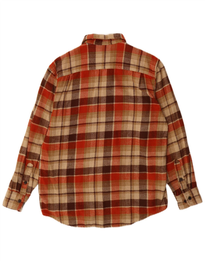 Timberland Herren-Flanellhemd, mittelbeige, karierte Baumwolle