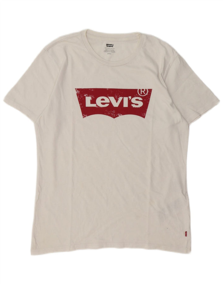 LEVI'S Herren-T-Shirt mit Grafik, Größe S, weiße Baumwolle