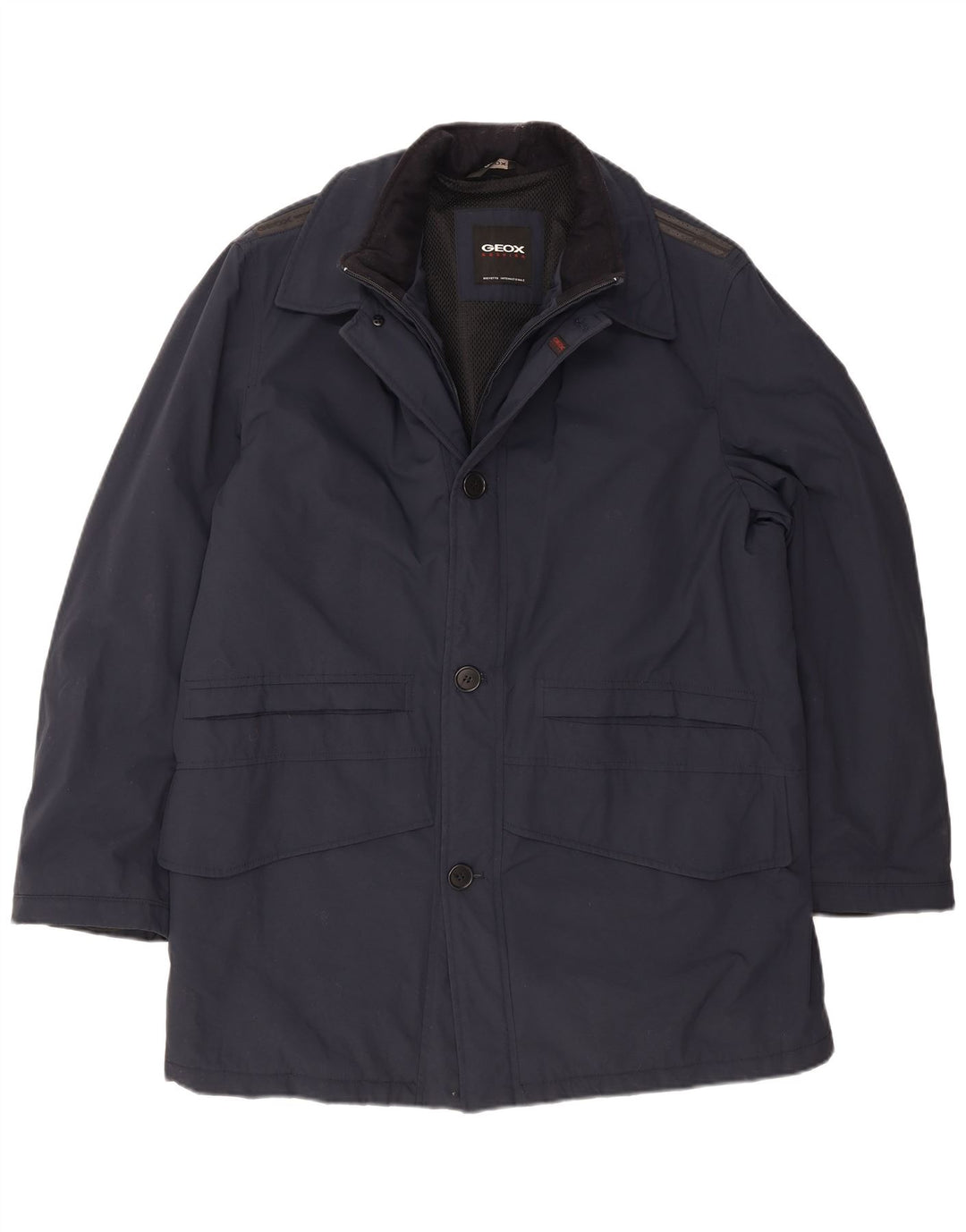 Geox Herren Respira Utility Jacke IT 52 XL Marineblau Polyamid