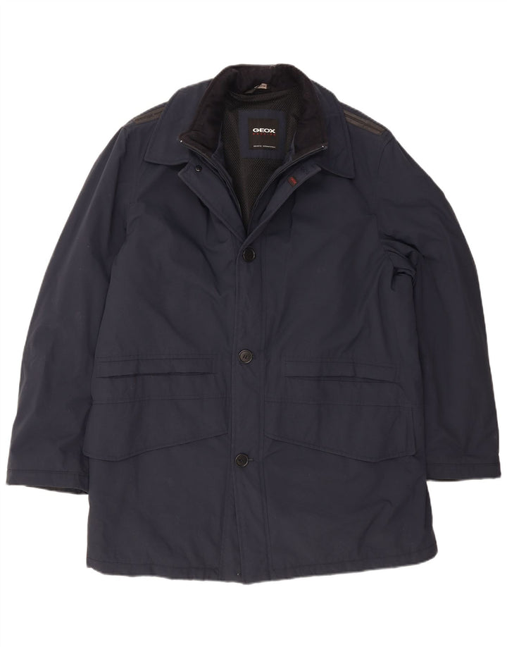 Geox Herren Respira Utility Jacke IT 52 XL Marineblau Polyamid