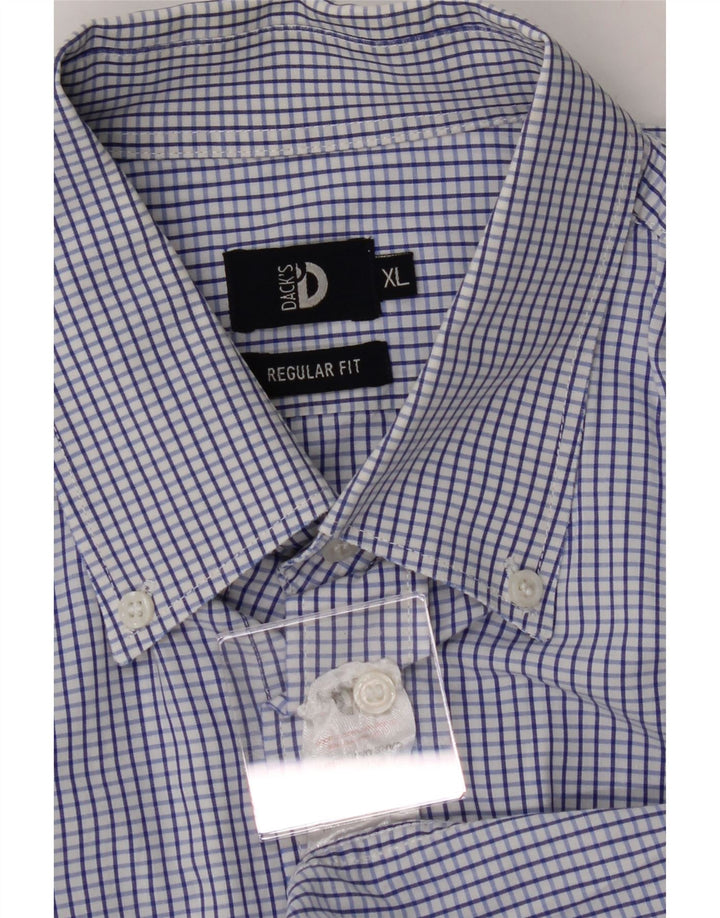 DACK'S Mens Regular Fit Shirt XL Blue Check Cotton Vintage Dack's and Second-Hand Dack's from Messina Hembry 