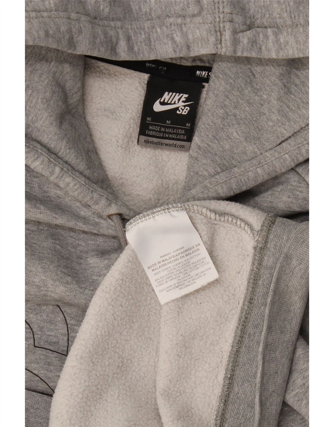 Nike Herren-Kapuzenpullover mit Grafik, mittelgrau gefleckte Baumwolle