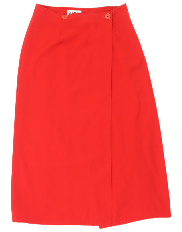 Lola Zanini Damen Wickelrock W29 Mittelrote Schurwolle
