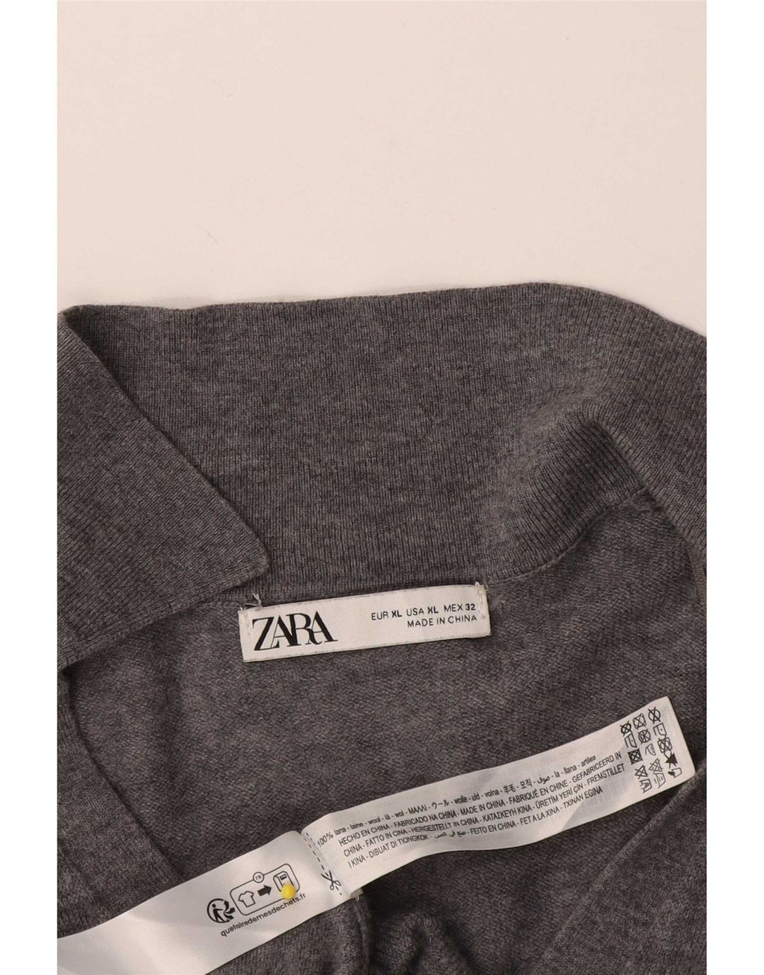 Zara Damen Strickjacke UK 18 XL Graue Wolle