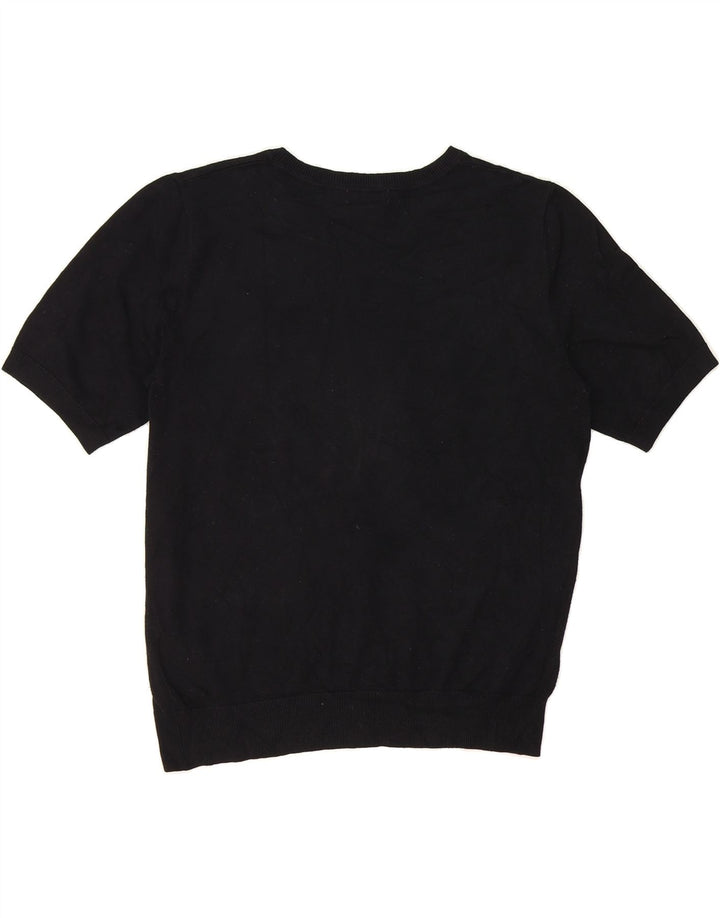 H&M Womens Short Sleeve Crew Neck Jumper Sweater UK 14 Medium Black Vintage H&M and Second-Hand H&M from Messina Hembry 