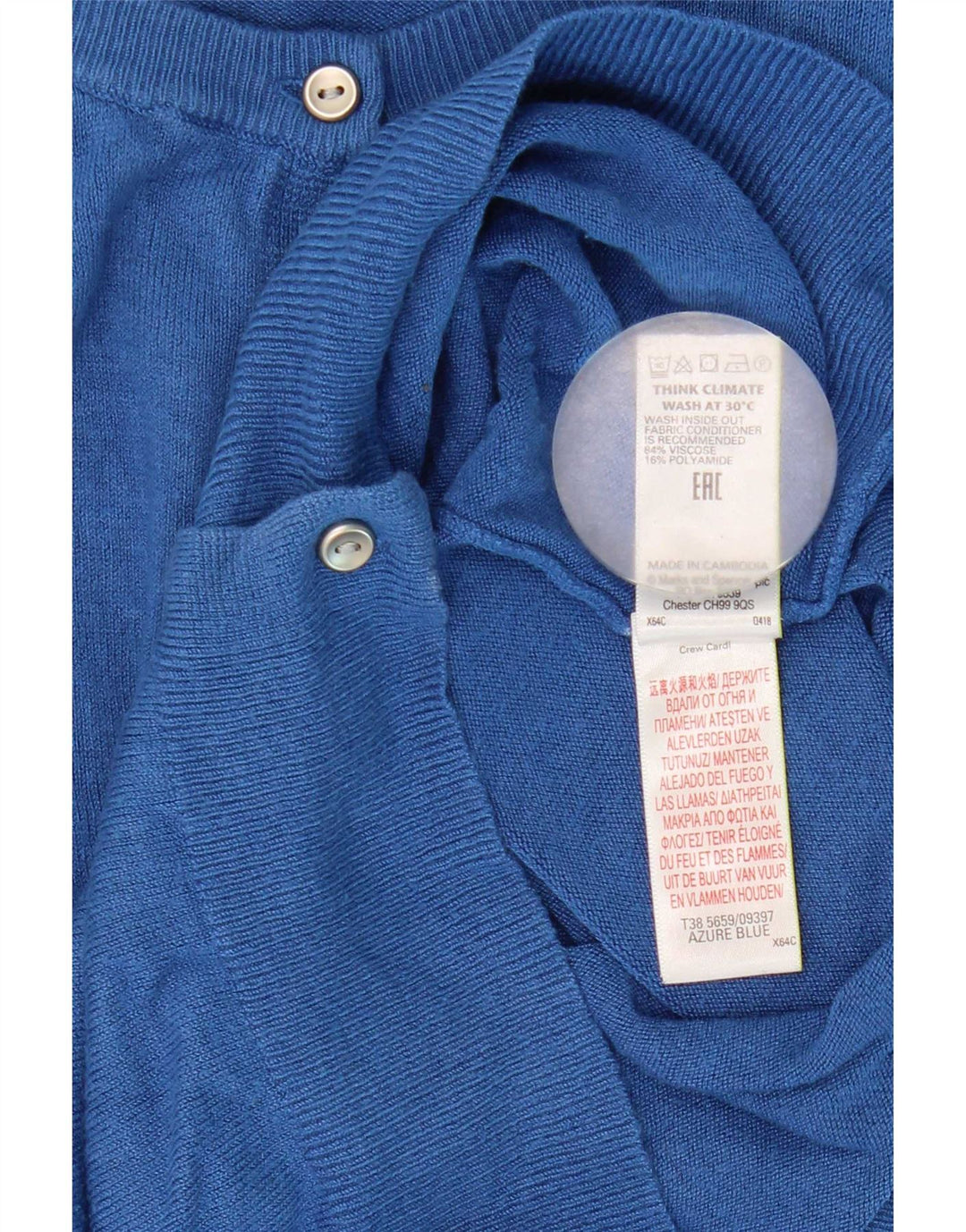 Marks & Spencer Damen-Cardigan-Pullover UK 8 Small Blaue Viskose