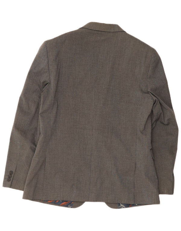Ted Baker Mens Modern Fit 2 Button Blazer Jacket US 42 XL Grey Polyester