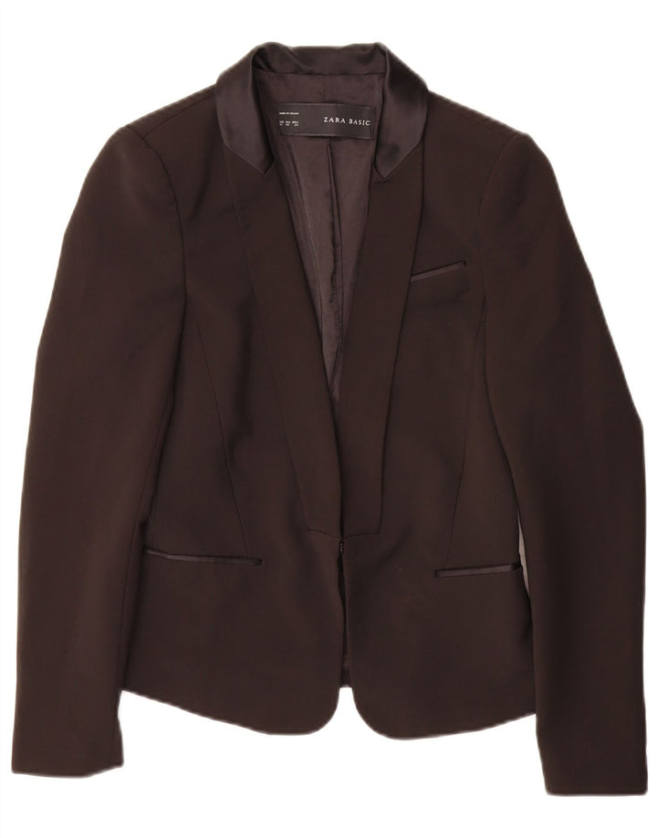 Zara Damen Blazer Jacke UK 6 XS Schwarz
