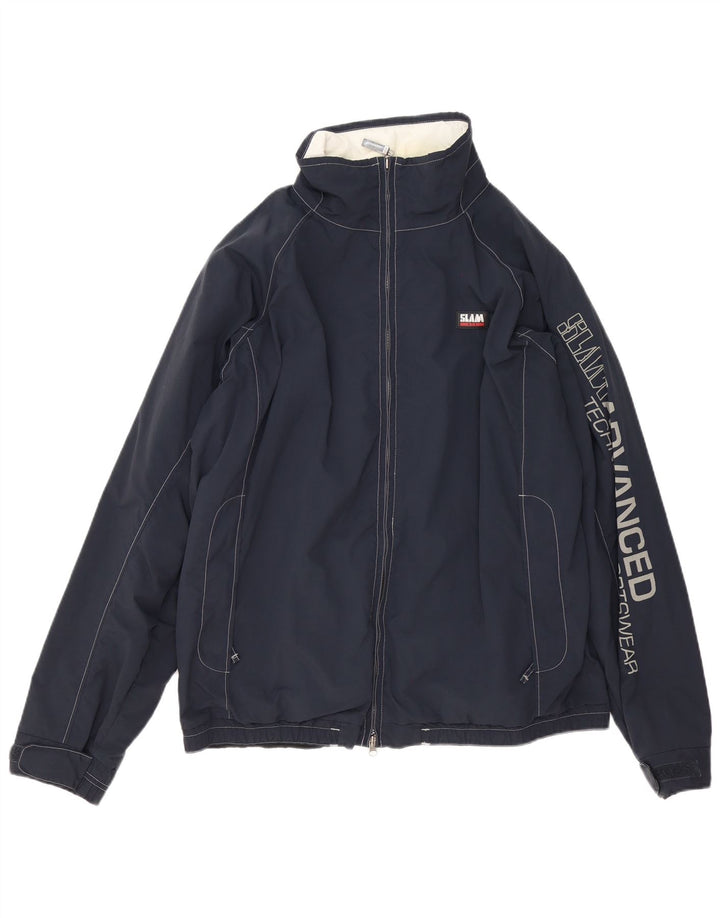 Slam Herren-Regenjacke mit Grafik, UK 44 2XL, marineblaues Nylon