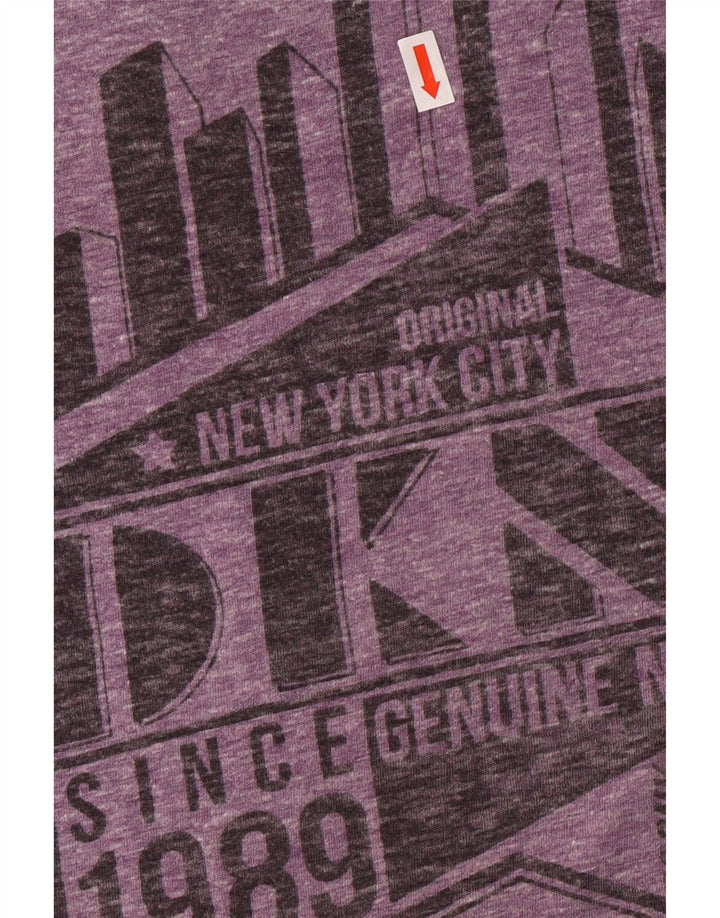 DKNY Mens Graphic T-Shirt Top Medium Purple Polyester