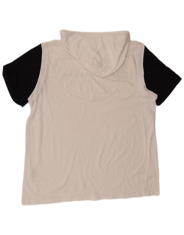 Champion Herren-T-Shirt mit Kapuze und Grafik, 2XL, weiße Blockfarben-Baumwolle