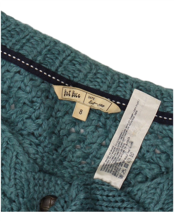 Fat Face Damen-Strickjacke, Gr. 8, Small, Blau, Acryl