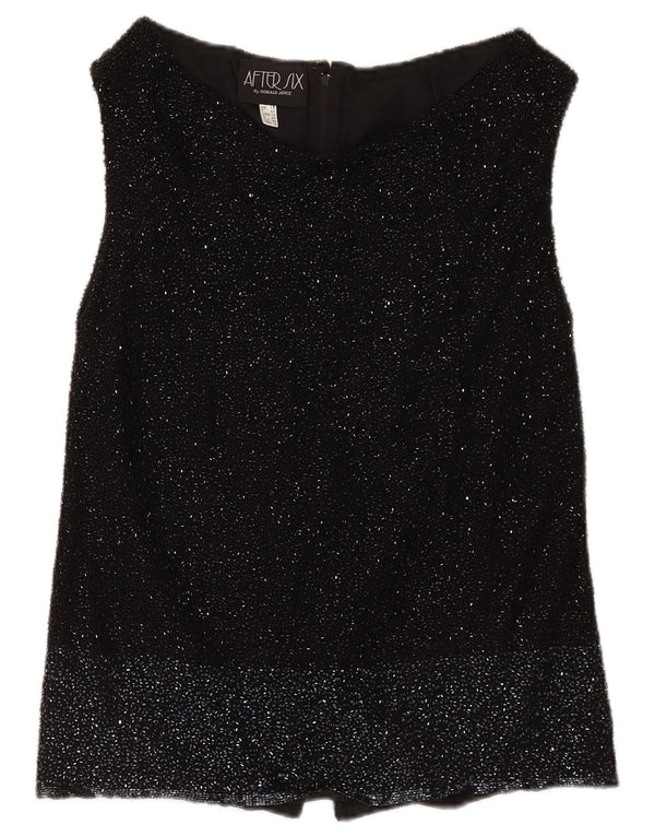 Ronald Joyce Damen ärmelloses Blusenoberteil UK 14 Medium Schwarz