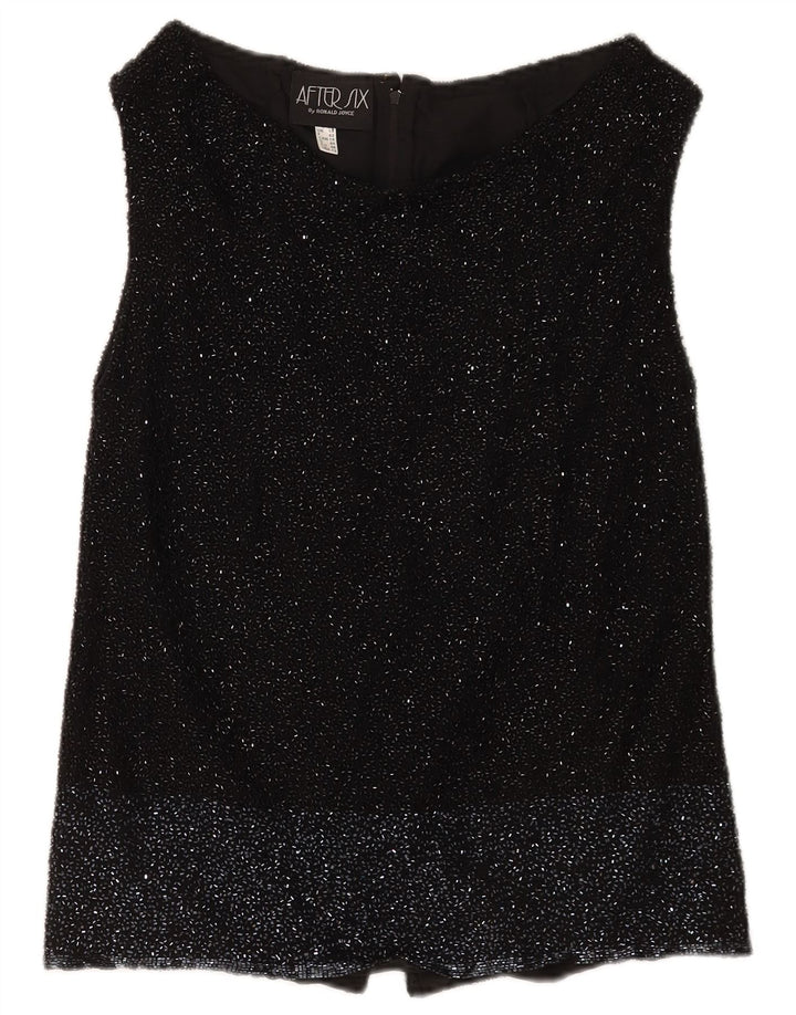 Ronald Joyce Damen ärmelloses Blusenoberteil UK 14 Medium Schwarz