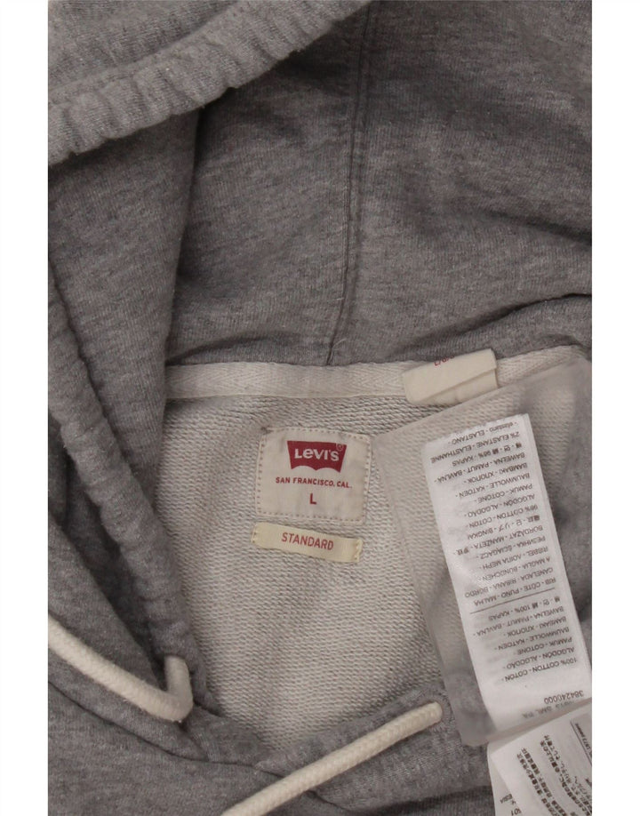 LEVI'S Herren-Kapuzenpullover mit Standard-Passform und Grafik, groß, graue Baumwolle