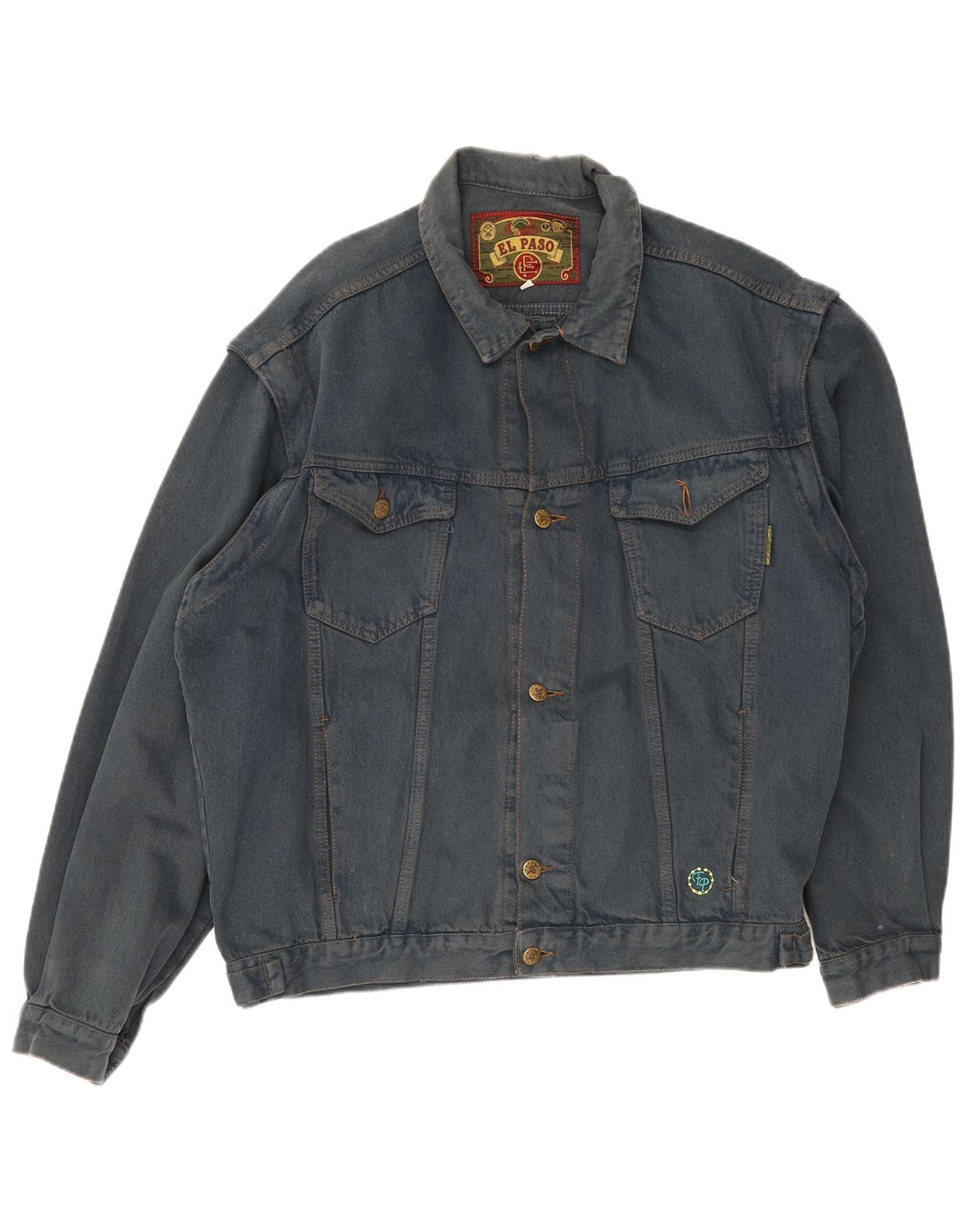 El Paso Herren Jeansjacke UK 40 Große blaue Baumwolle