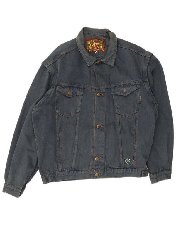El Paso Herren Jeansjacke UK 40 Große blaue Baumwolle