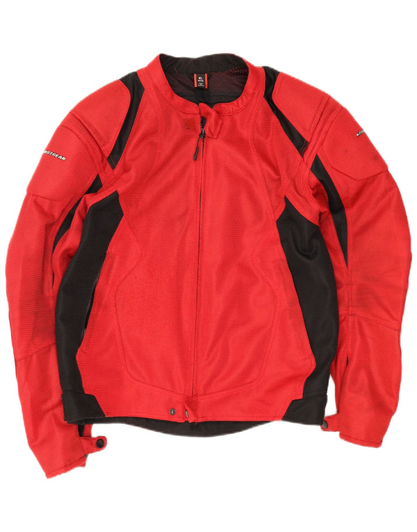 Vintage Herren Racer Jacke UK 42 XL Rot Colourblock