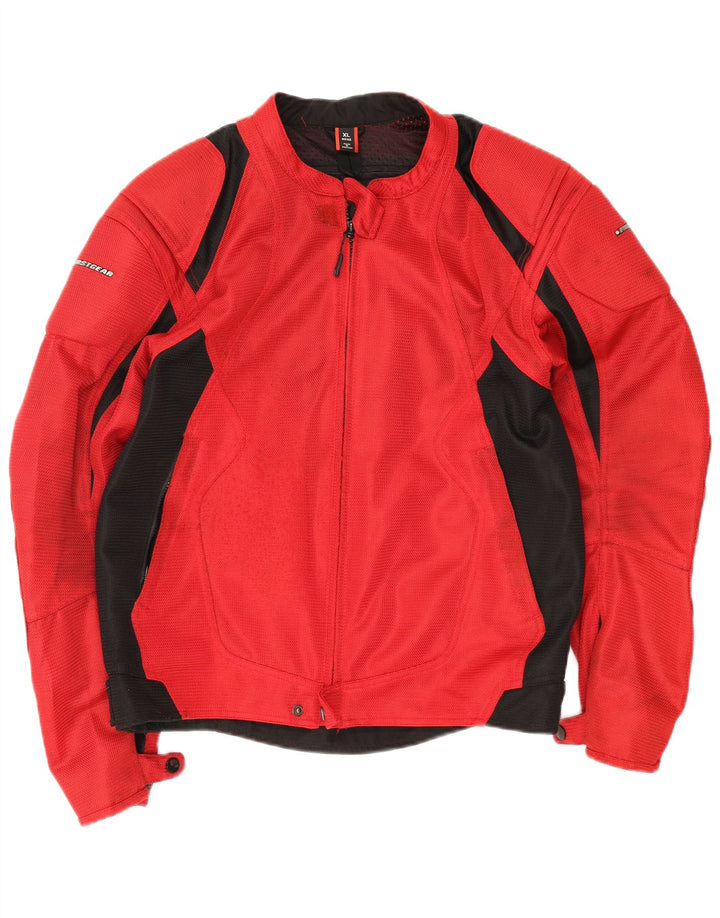 Vintage Herren Racer Jacke UK 42 XL Rot Colourblock