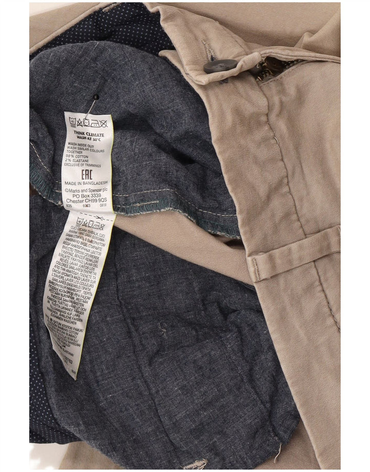 Marks & Spencer Slim Chino-Hose für Herren, W32, L29, graue Baumwolle