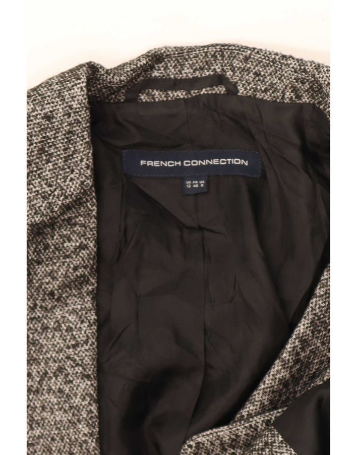 French Connection Damen-Blazer-Jacke, UK 12, Mittelgrau gefleckte Viskose