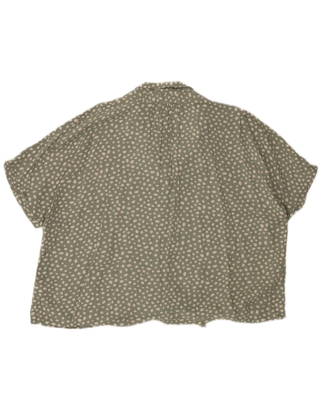 FAT FACE Damen-Hemdbluse mit Krawatte vorne, UK 20 2XL, grün gefleckt