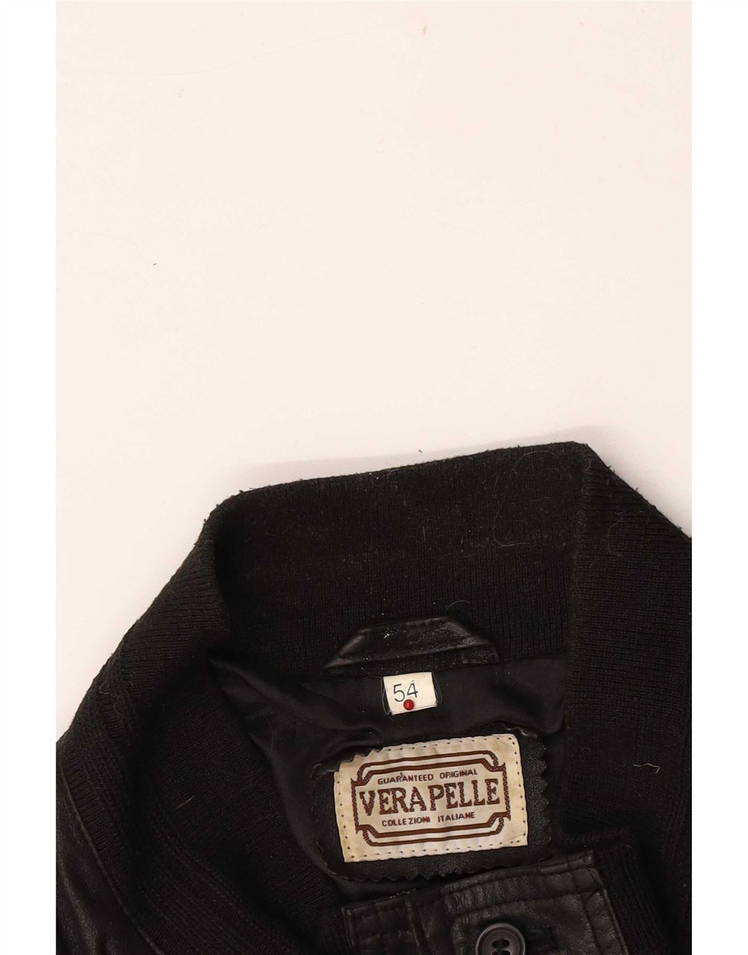 Vintage Herren Leder Bomberjacke IT 54 2XL Schwarz