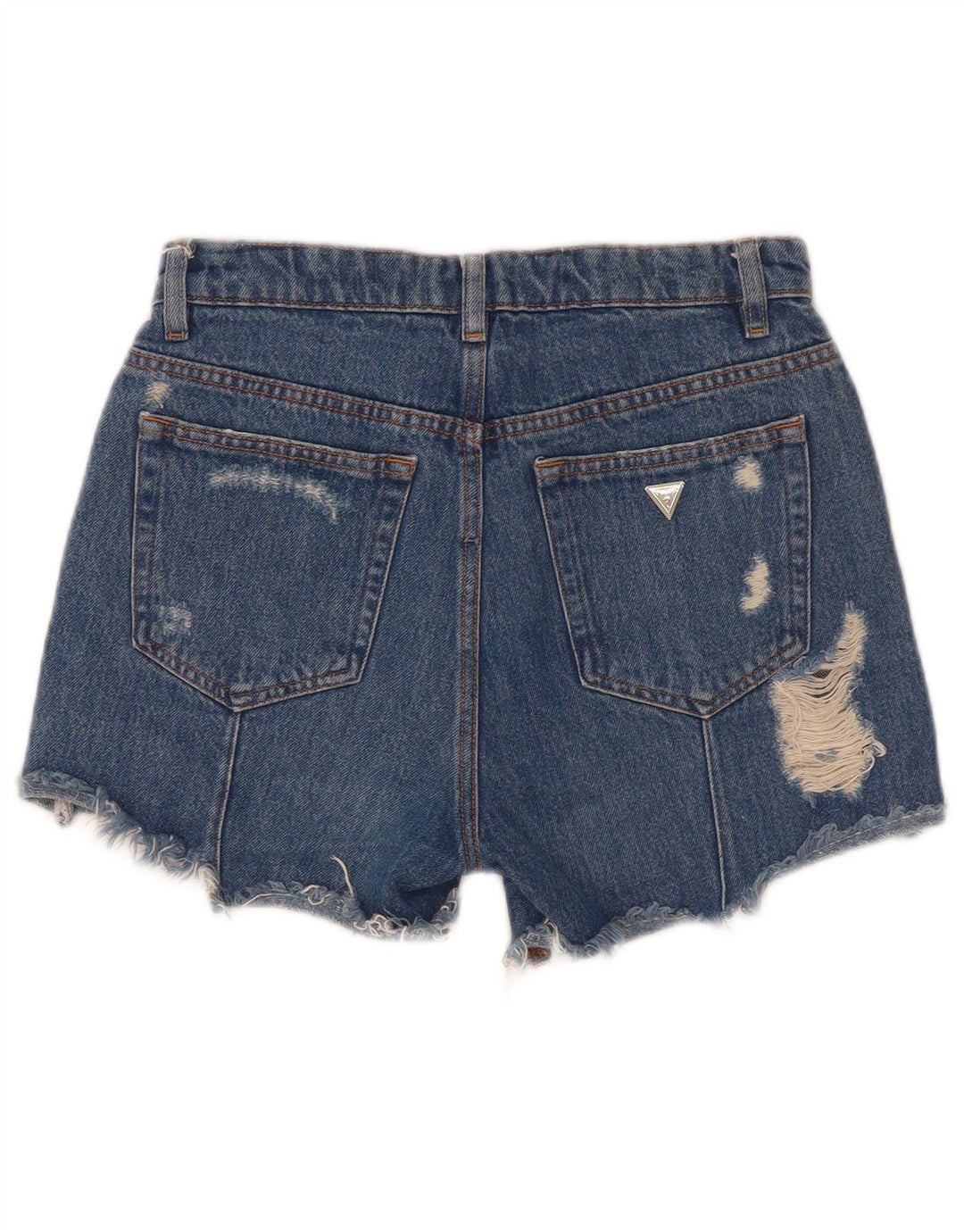Guess Damen Distressed Denim Shorts W25 XS Blau Polyester