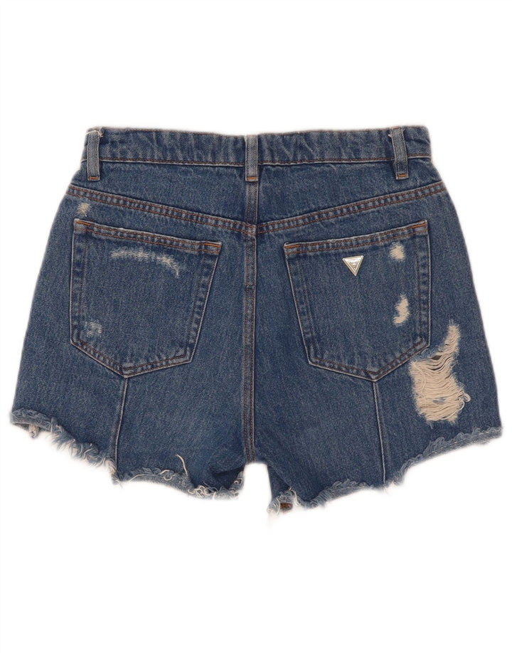 Guess Damen Distressed Denim Shorts W25 XS Blau Polyester