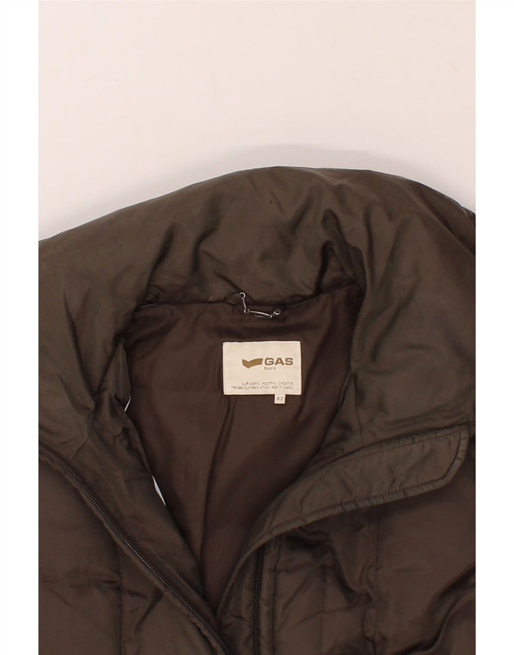 GAS Womens Padded Coat IT 42 Medium Green Vintage Gas and Second-Hand Gas from Messina Hembry 
