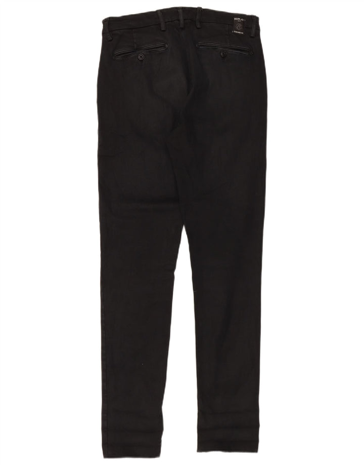 Replay Damen Zeumar Slim Chino Hose W30 L32 Schwarz Baumwolle