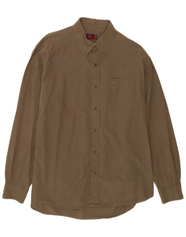 Kappa Herrenhemd XL Khaki Baumwolle