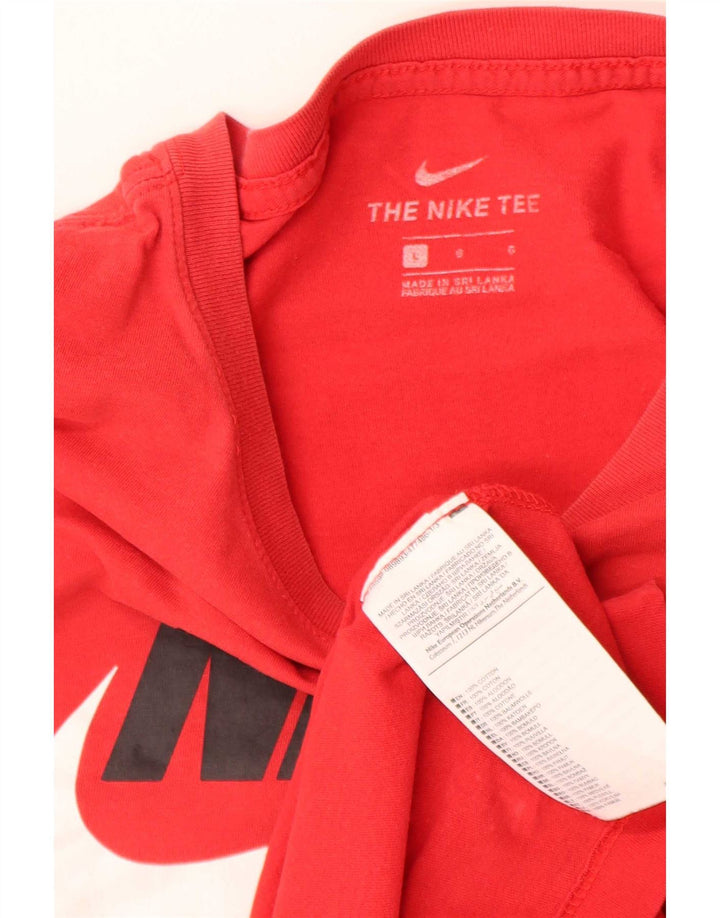 Nike Herren-T-Shirt mit Grafik, Größe L, aus roter Baumwolle