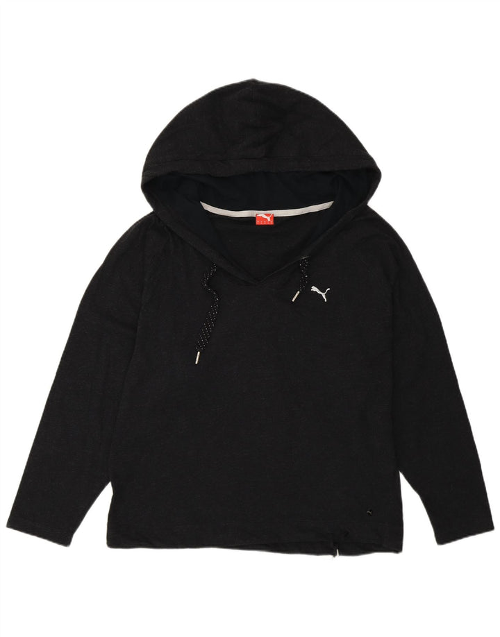 Puma Damen Übergroßes Kapuzenoberteil Langarm UK 10 Small Grau